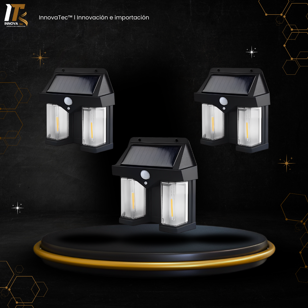 Tripack Foco Solar Doble con Sensor de Movimiento