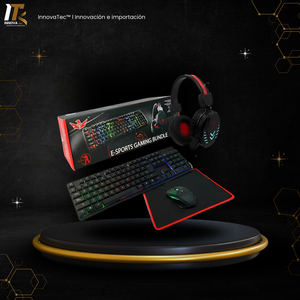 Set Gamer Completo: Teclado + Mouse + Mouse Pad + Audífonos